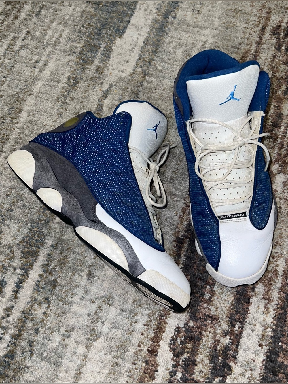 Nike Air Jordan 13 Retro Flint 2010 Size 12 White French Blue Gray 414571-401